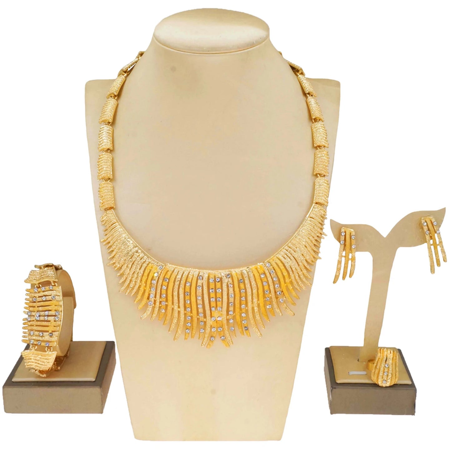 Zhuerrui Wholesale Luxury Gold Jewelry Sets Cheap Bead Bridal Necklace Jewelry Set Beautiful Women Christmas Gifts HA2388814