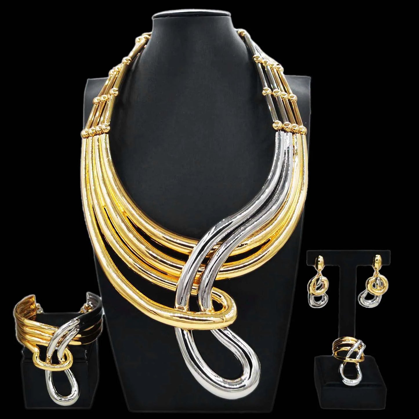 Zhuerrui Latest Pendant Good Jewelry Sets Simple Silver Necklace Bracelet Jewelry Set Available Bridal Wedding Gifts H20175