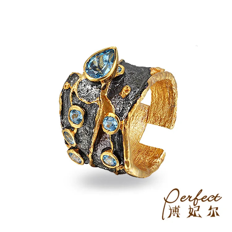 Customize Handmade Design Fashion Luxury Jewelry 925 Sterling Silver Stones Vagina Rings
