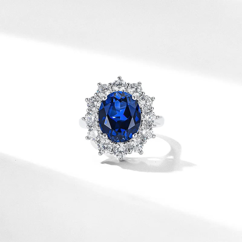 ArtistA 925 Sterling Silver Minimalist Infinity Ring Lab Grown Blue Sapphire Ring