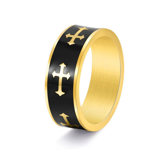 NEWLiFE REBEL Quayside Point Cross Ring in Stainless Steel
