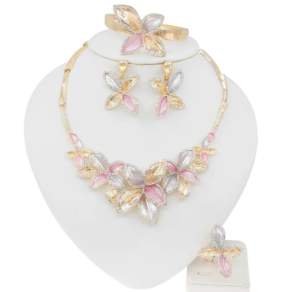 Zhuerrui Ethiopia Italian Gold Design Jewelry Sets Hat Shape Chain Collar Jewelry Set Woman Wedding Party Bridal Jewelry