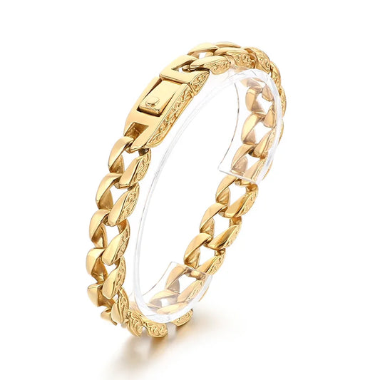 KALEN Polished/Brushed Fashion Bracelets Fine Jewelry Stainless Steel Gothic Links Bracelet
