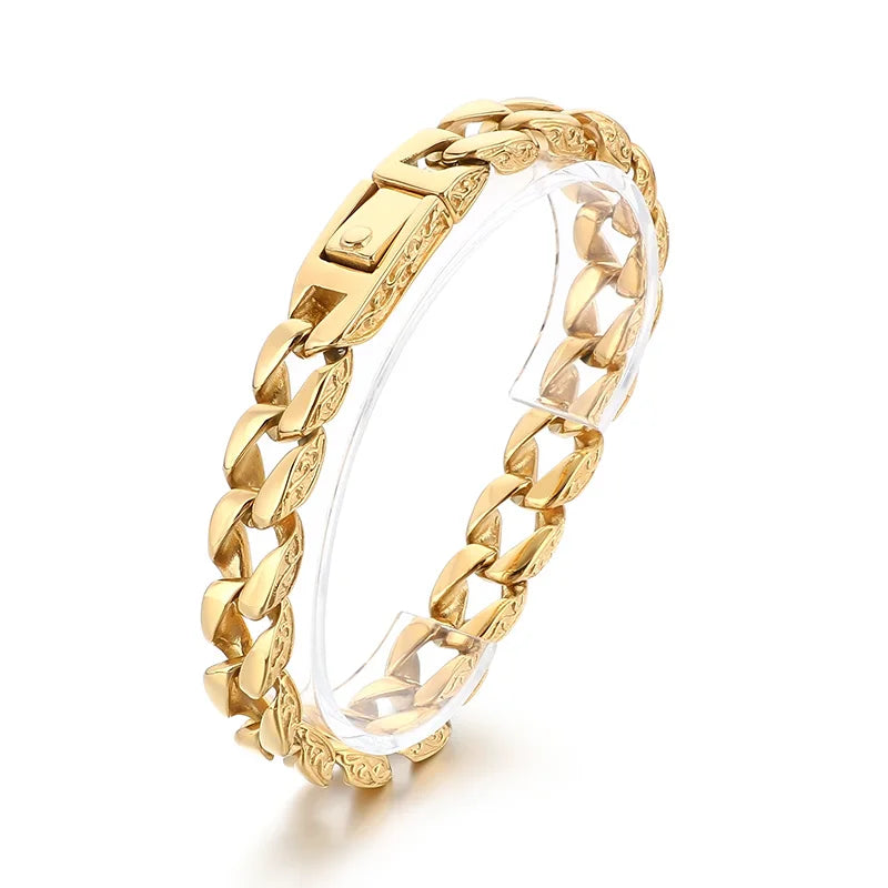 KALEN Polished/Brushed Fashion Bracelets Fine Jewelry Stainless Steel Gothic Links Bracelet