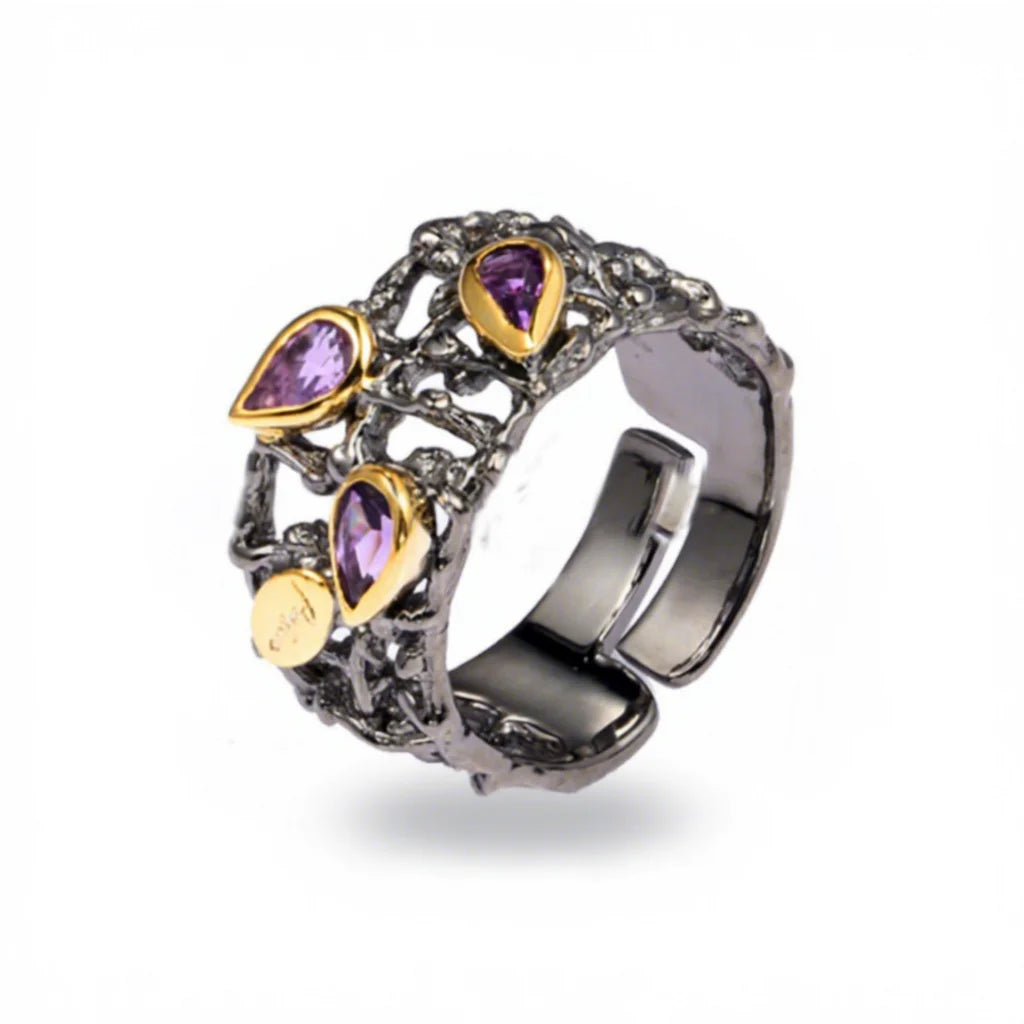 Handmade Antique Natural Stone 925 Sterling Silver Jewelry Ring