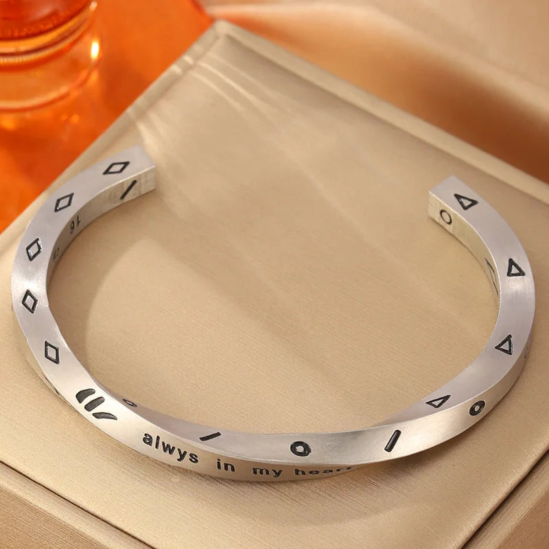 REBEL Stainless Inoxydable Stainless Steel 18K Gold Plated Roman Women Fashion Jewelry Bracelets Bangles