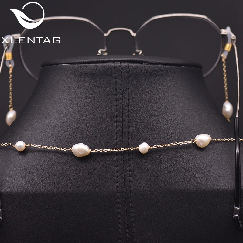 Natural Baroque Pearl Glasses Chain Necklace Pendant for Women Eyeglasses Handmade Charms Simple Fine Jewellery