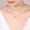 ArtistA OL1025N Abiding New Design Fashion 925 Sterling Silver Lab Paraiba Tourmaline Gemstone Necklace Jewelry