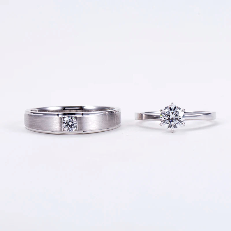 Gemfiori Messi Jewelry MSR-1536 Luxury 18k Gold Stackable Round Ring Lab Grown Diamond Ring