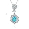 Gemfiori Statement Pendant Customized Jewelry Lab Grown Sapphire Rhodium Plated Chains Sterling Silver 925 Vintage Diamond for Her Gift
