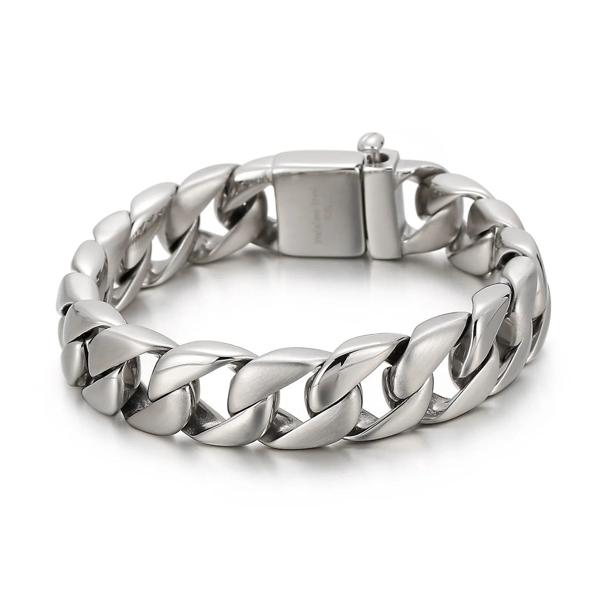 VIKING Shiny Hip Hop Chain Bracelet – 316L Stainless Steel Men's Silver Bangle