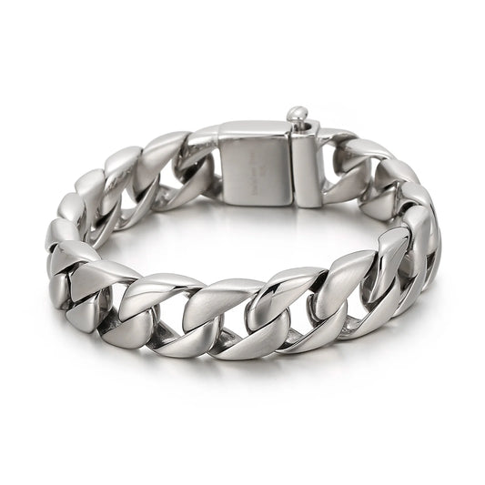 KALEN Personality Trendy 22cm Stainless Steel Shiny Men's Bracelet