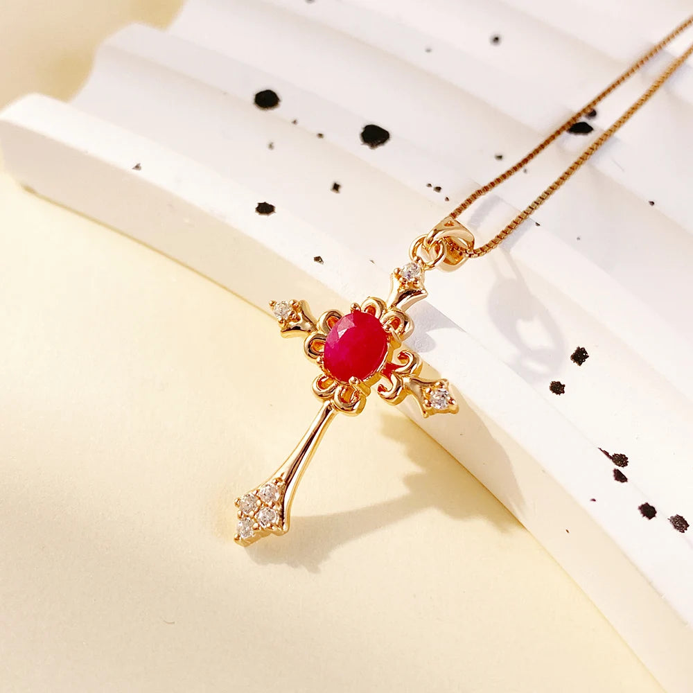 Gioiellieri Ruby Pendant for Necklace with Natural Red Gemstone 925 Sterling Silver July Birthstone Fine Jewelry Luxury Engagement Wedding