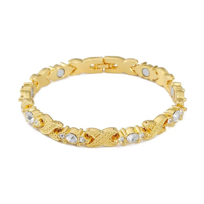 European and American fashion detachable energy magnet bracelet with diamond-encrusted and adjustable ladies bracelet