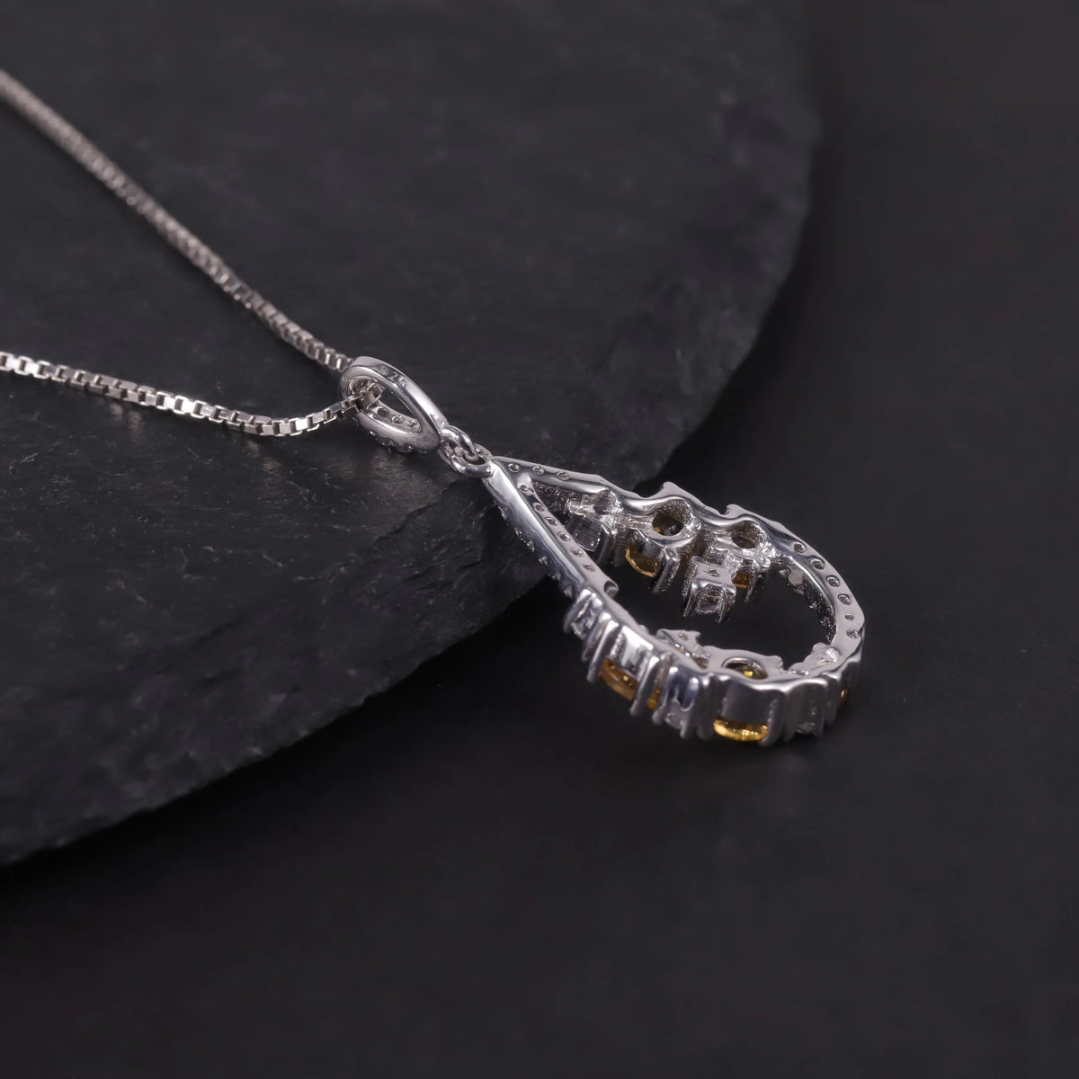 S&S Natural Citrine & White CZ Fine Jewellery Set | 925 Silver Rhodium Plated | Oval Cut | S&S Collection