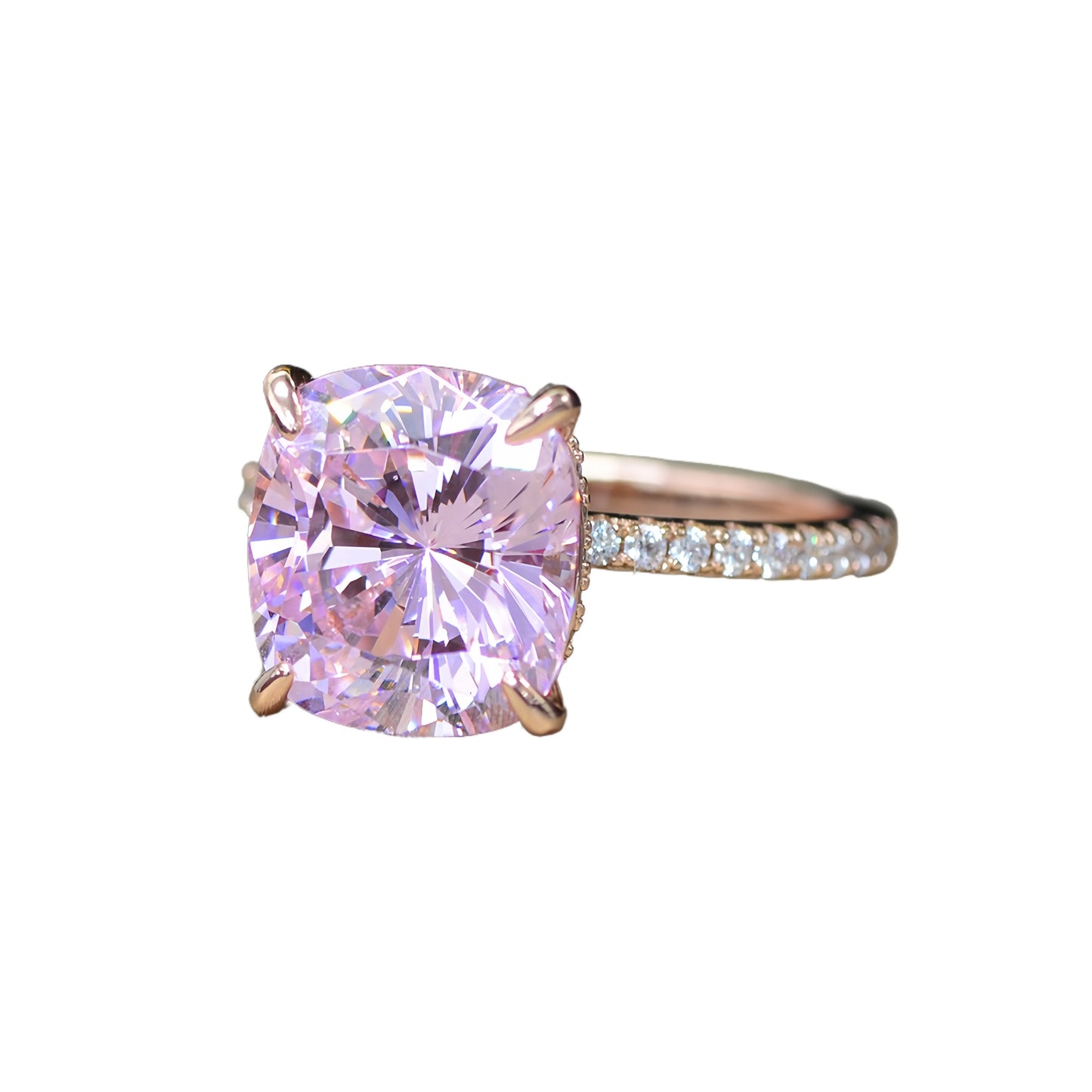 MUSHAN Jewelry Factory 925 Sterling Silver Rings 5ct Pink CZ Zircon High Carbon Diamond Engagement Ring Wedding Bands for Women