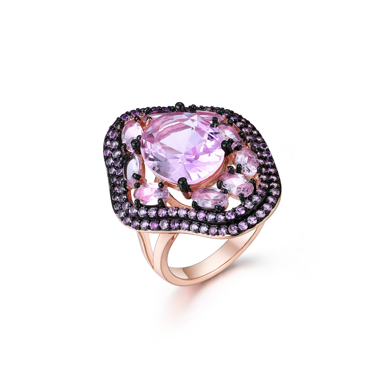 Nano Pink Morganite Jewelry Sets Gemstone Pendant Necklace Rings Drop Earrings 925 Sterling Silver for Women Best Gift
