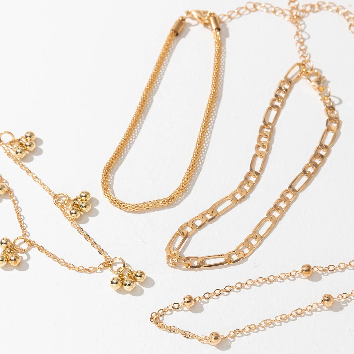 Women's European American High-End Alloy Shell Pendant Anklet Cross-Border Layered Style Personality Twist Chain Hollow
