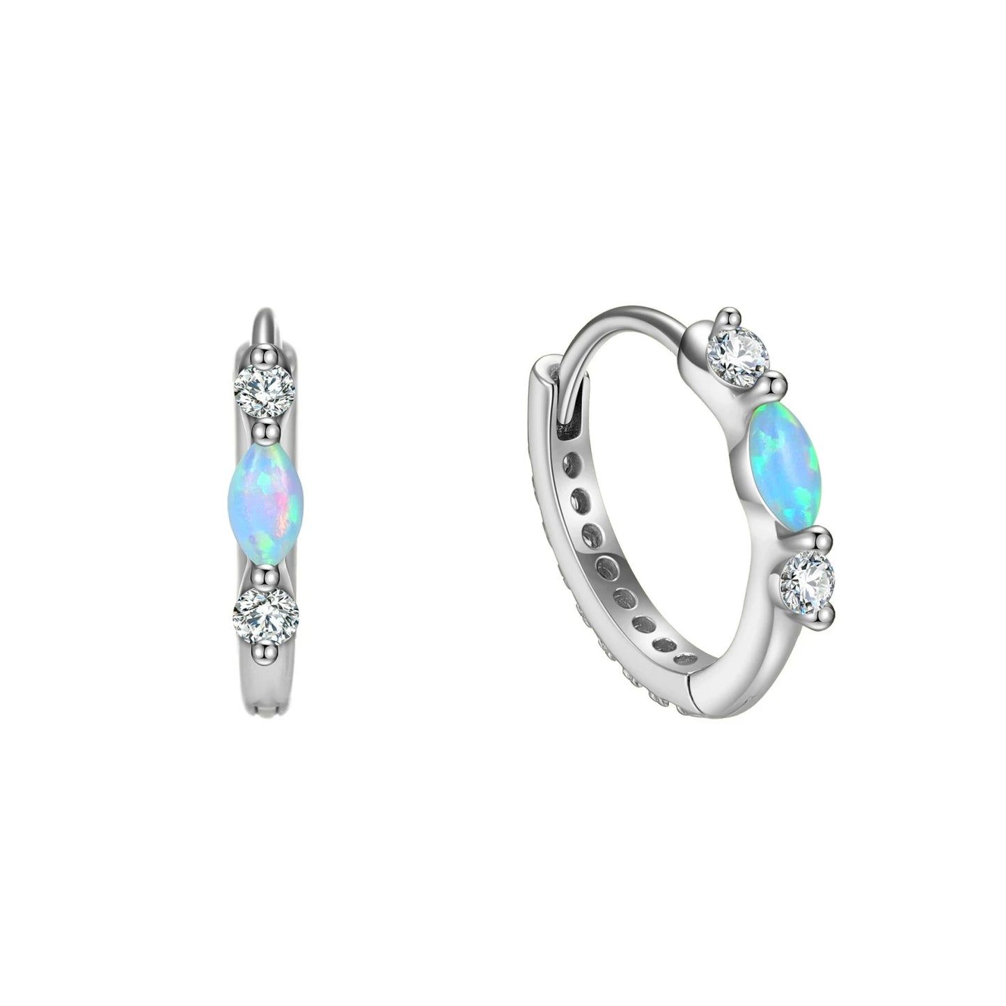 Bohemian Brass Opal Statement Stud Earrings | Gold/Silver Plated Vintage-Inspired Gemstone Gift for Women