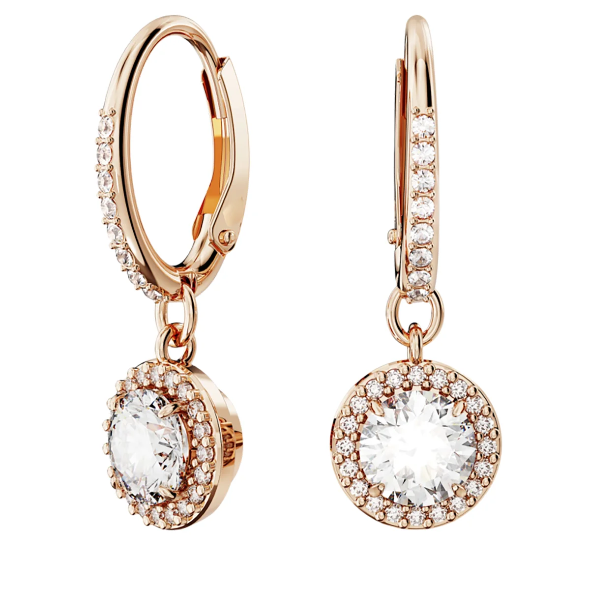S&S Luxury Vintage Brass Zircon Sparkling Drop Earrings Elegant High-End Jewelry for Women for Parties & Special Occasions