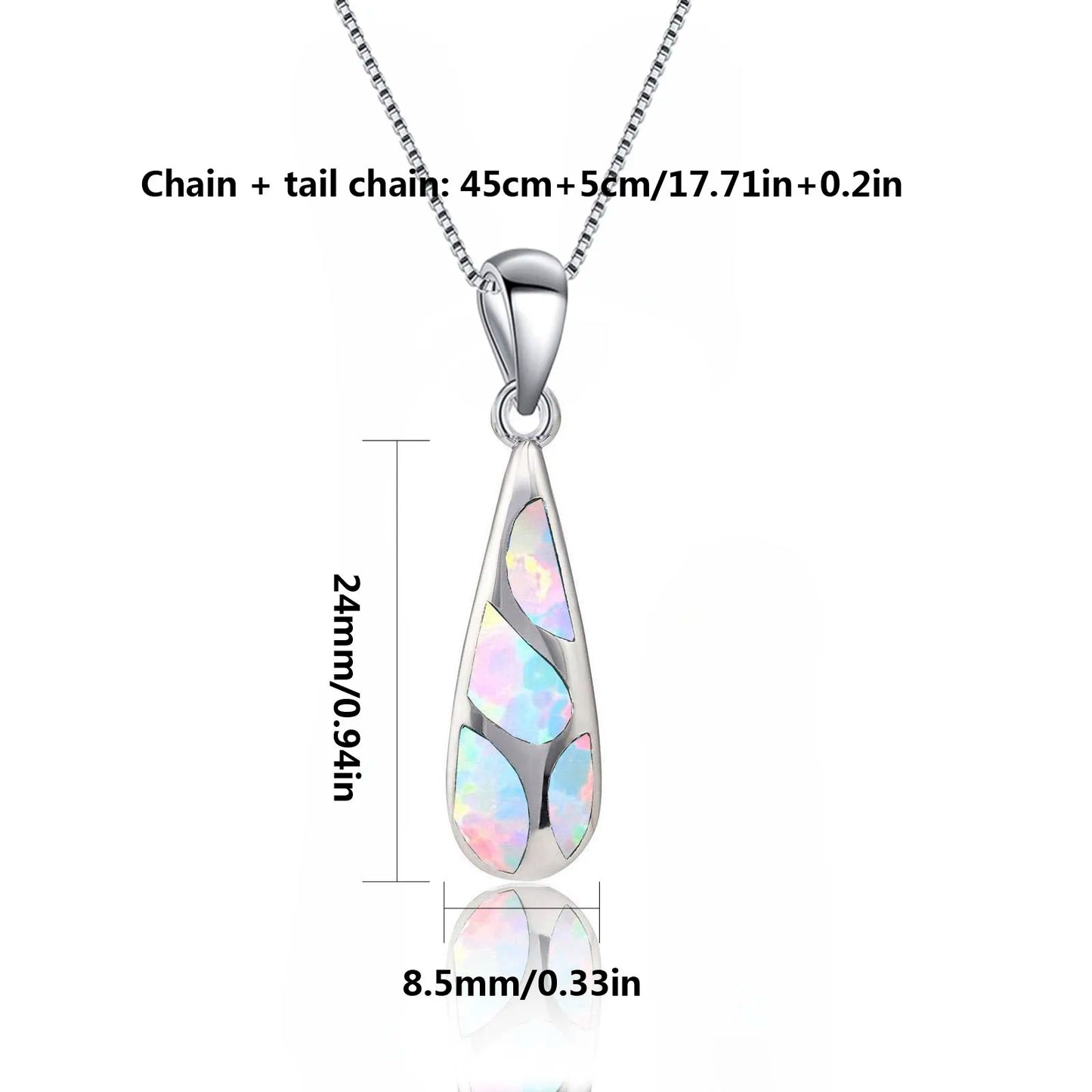 Womens Teardrop Opal Pendant Necklace Aobao Chic Daily Special Occasions