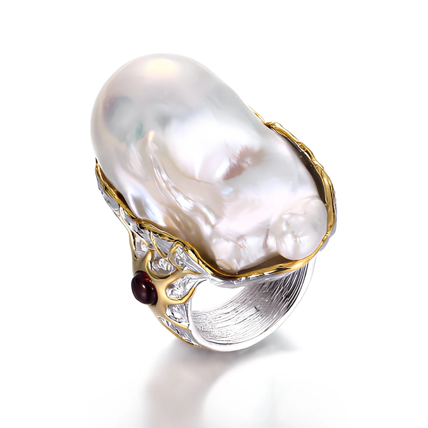 Garnet Rings Freshwater Pearl 925 Sterling Silver Fashion Jewelry for Woman's Rings