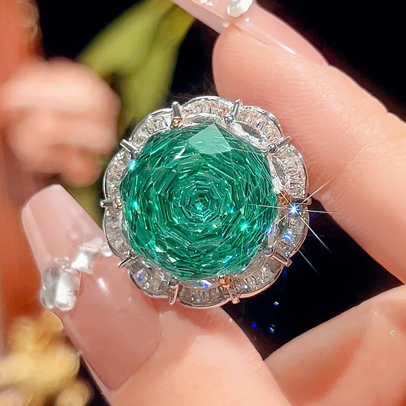 Gemfiori 2025 New Jewelry Gold Plated Rose Green Fashion Luxury Set Bridal Wedding Dress Adult Ceremony Banquet Fashion Accessories
