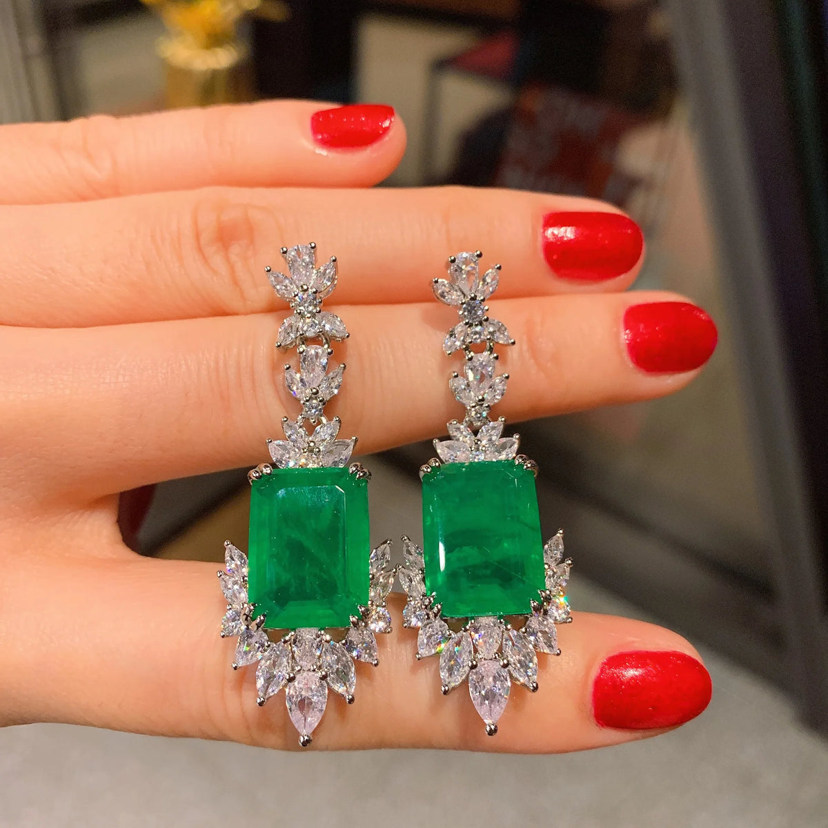 Gemfiori Light Luxury New Chinese Antique Style Three-dimensional Earrings Pendant Ring Retro Zircon Inlaid High-end Jewelry Set