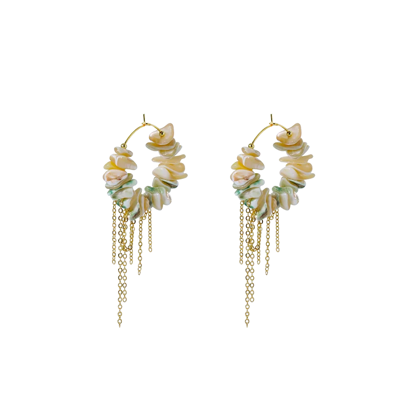 Natural Shell Stream Su Earrings Korean Style Women Luxury Jewelry Fashion Ladies and Girls Gift GE1579