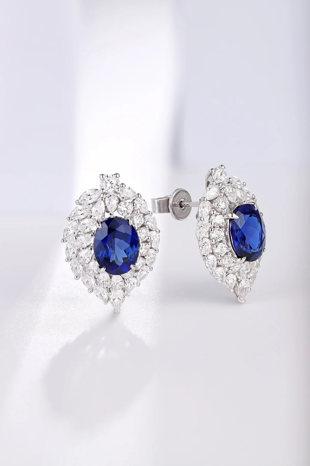 Gemfiori Anster High Quality S925 Lab Grown Sapphire Earring Stud Dainty Gemstone Stud Earrings for Women Daily Wear Gift