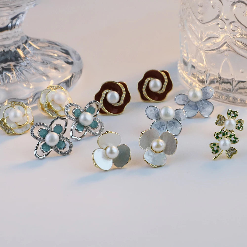 High-quality, Round, Pearl Puddles Earrings Large Natural Pearl Earrings with a Touch of Luxury and Sophistication for Women.
