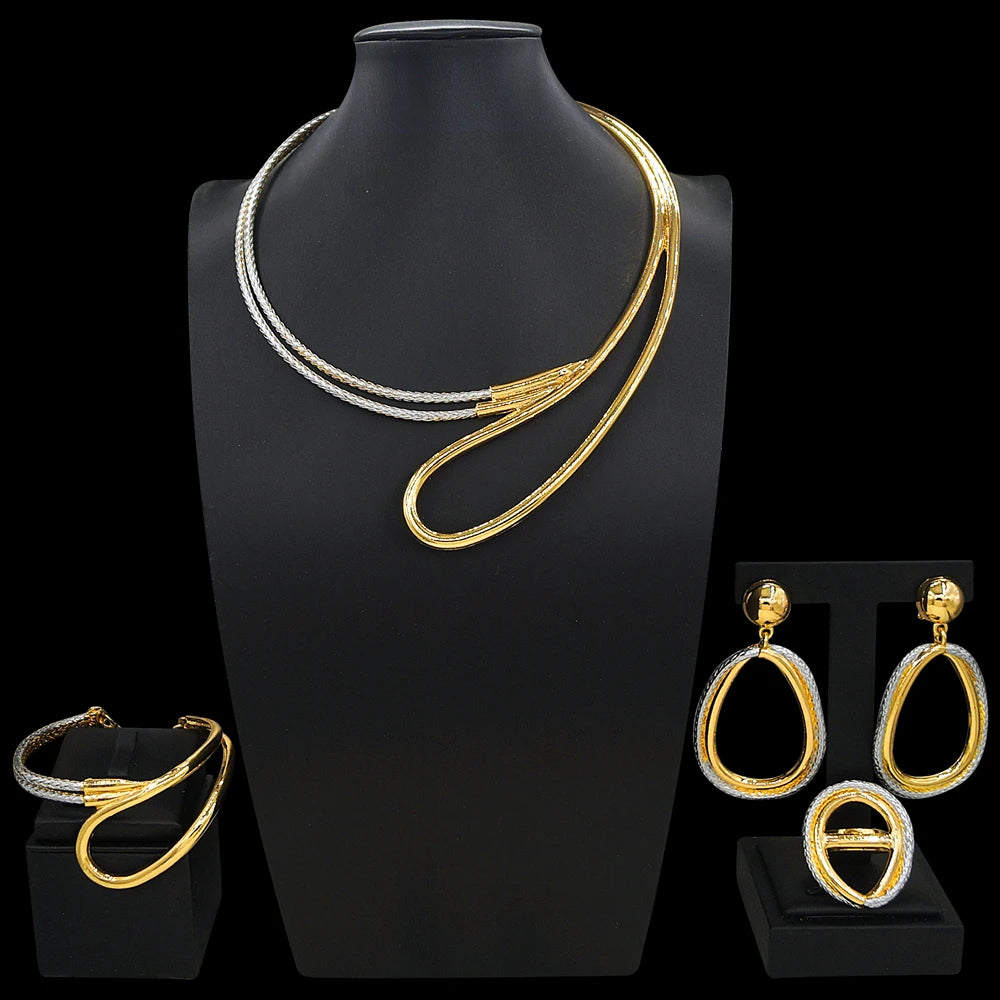 Zhuerrui Italiano Gold Designs Women Jewellery Set Party Fine Costume Jewelry Set Luxury Big Necklace Jewellery Sets X0008430