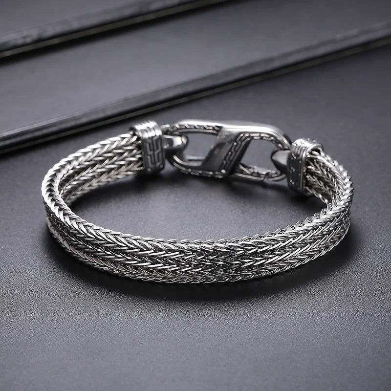 KALEN Trendy Jewelry Fashion Bracelets Men Stainless Steel Fancy Clasp Herringbone Bracelet Bangle