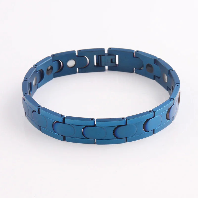 4 Color Available Magnetic Hematite Ion Energy Germanium Bracelets Titanium Stainless Steel Bio Therapy Bracelets