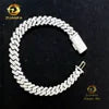 Bulk Stock 5mm 8mm 10mm FL Moissanite Diamond Hip Hop Jewelry 925 Sterling Silver Prong Setting Square Cuban Link Bracelet Men