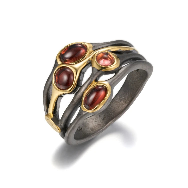 Fashion Garnet Jewelry 925 Sterling Silver Rings Jewelry Women