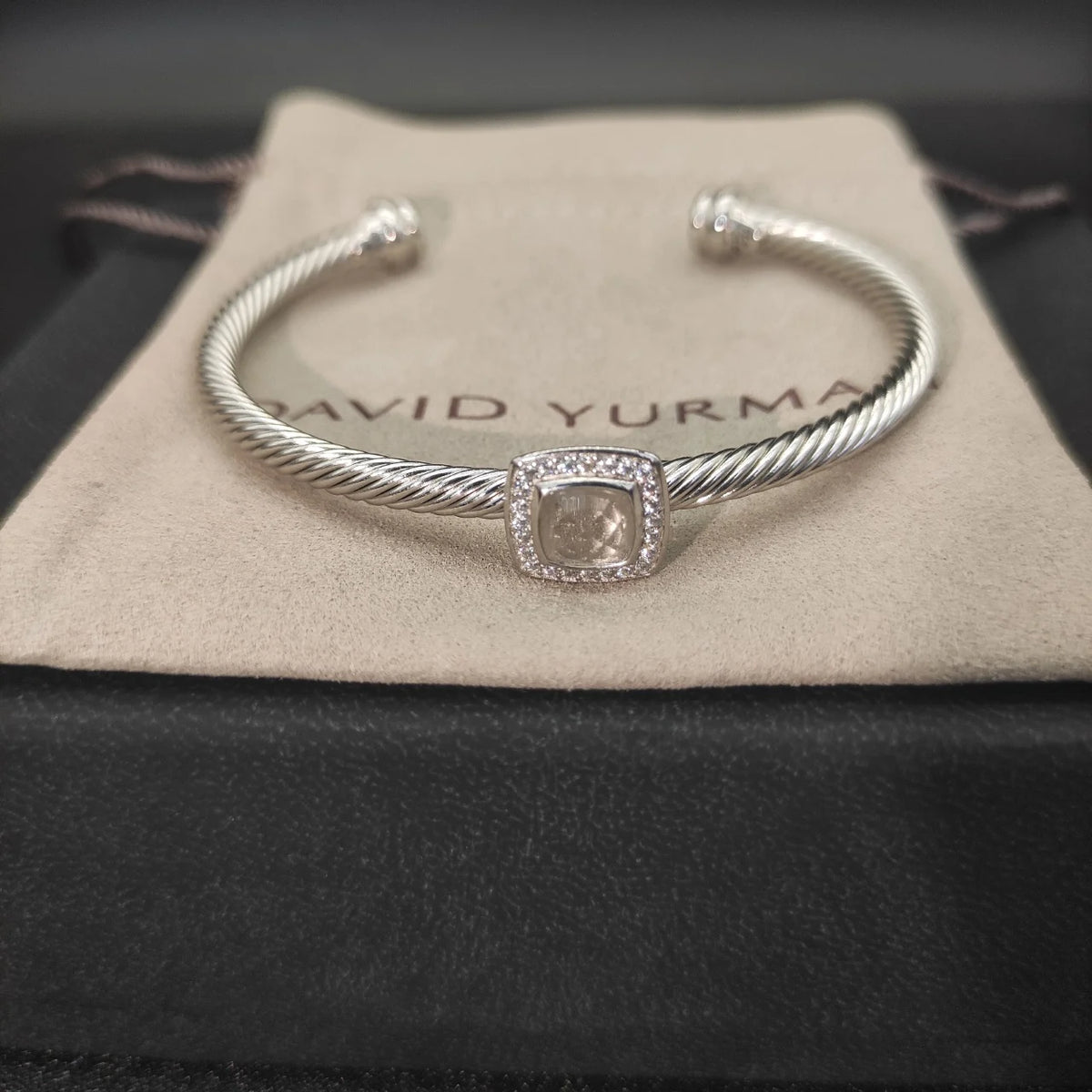 FASHIONISTA DY High-Quality Silver-Plated 4mm Square Diamond Bracelet, Fashionable Colored Diamond Bracelet, Jewelry