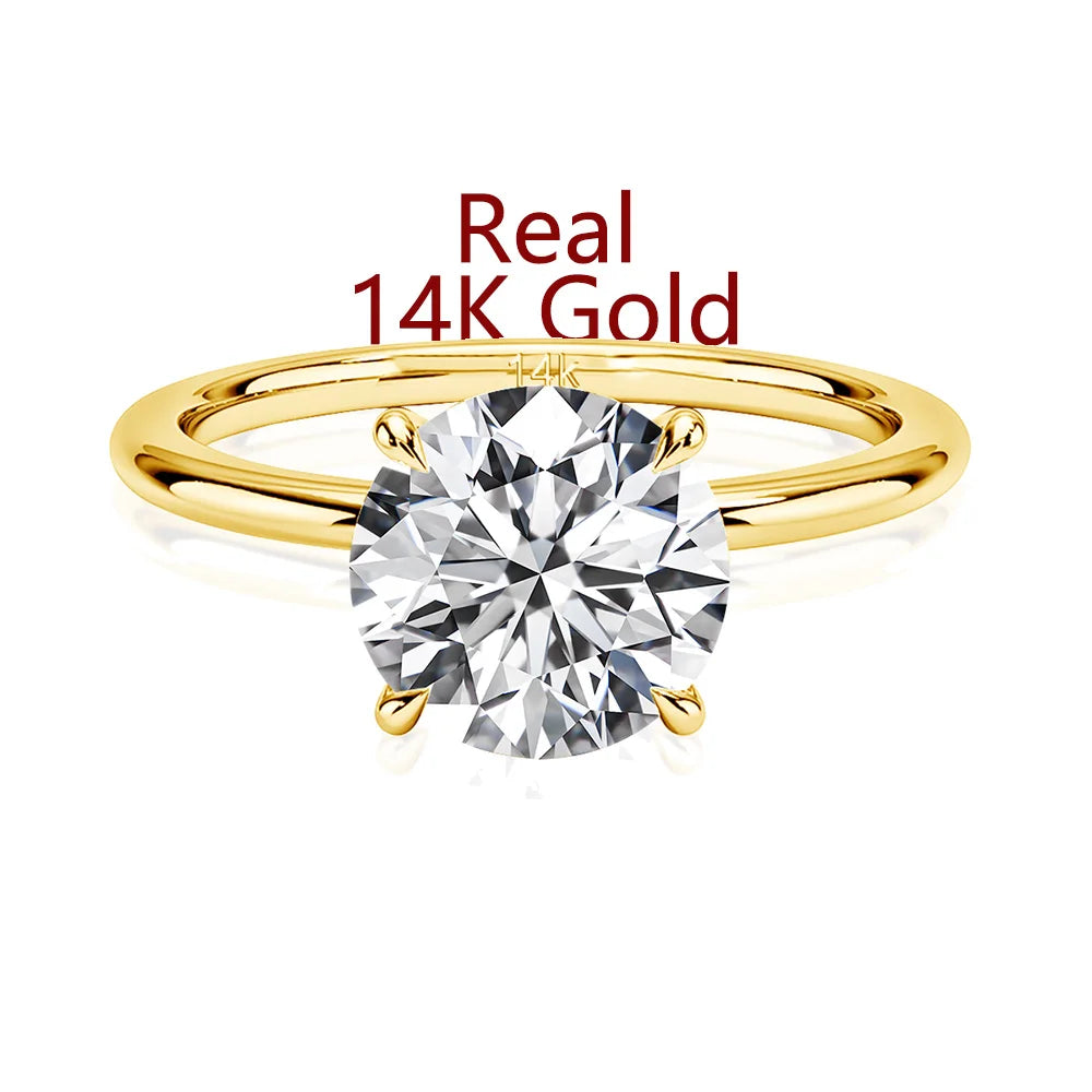 Gioiellieri 14K Gold Jewelry Maker 1 Carat 2 Carat 3 Carat Moissanite Diamond Hollow Gold Rings Woman Engagement Gift