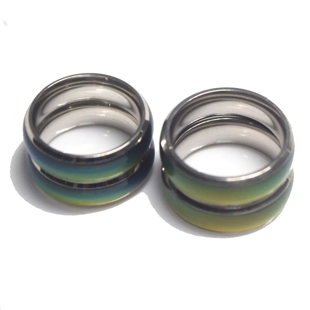 Stainless Steel Mood Ring Colors Changes As Temperature Changing Finger Rings