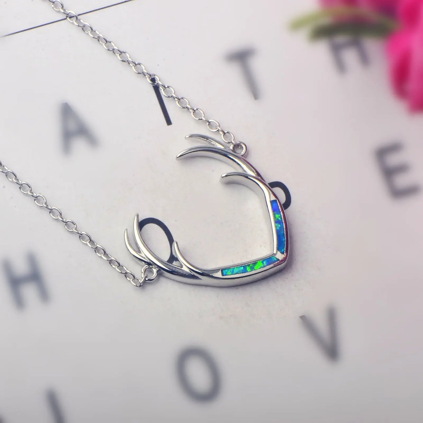Ins TikTok Trendy Opal Reindeer Pendant - Hawaiian Beach Aesthetic Necklace Wholesale