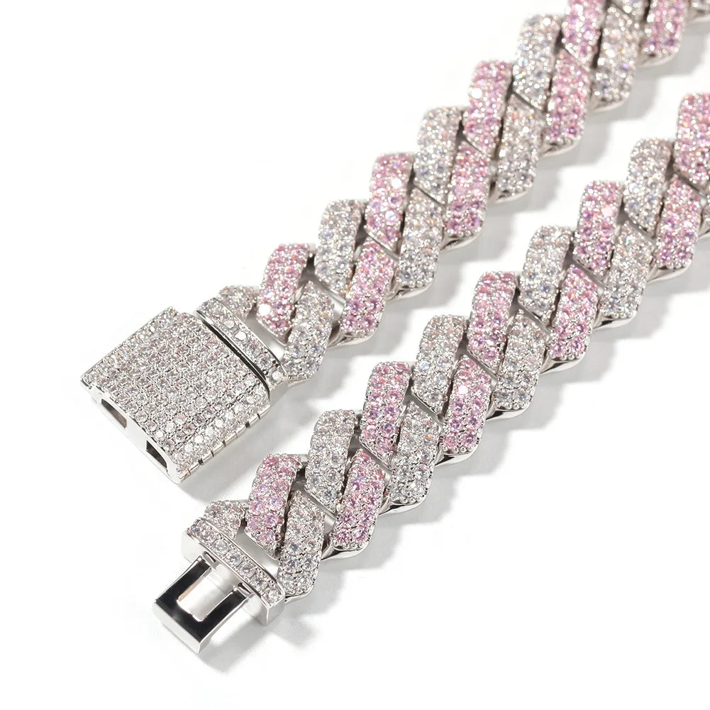 Luxury 13mm Iced Out Cuban Link Chain Necklace Hip-Hop Diamond Choker Brass Zircon Necklace Party Perfect Gift