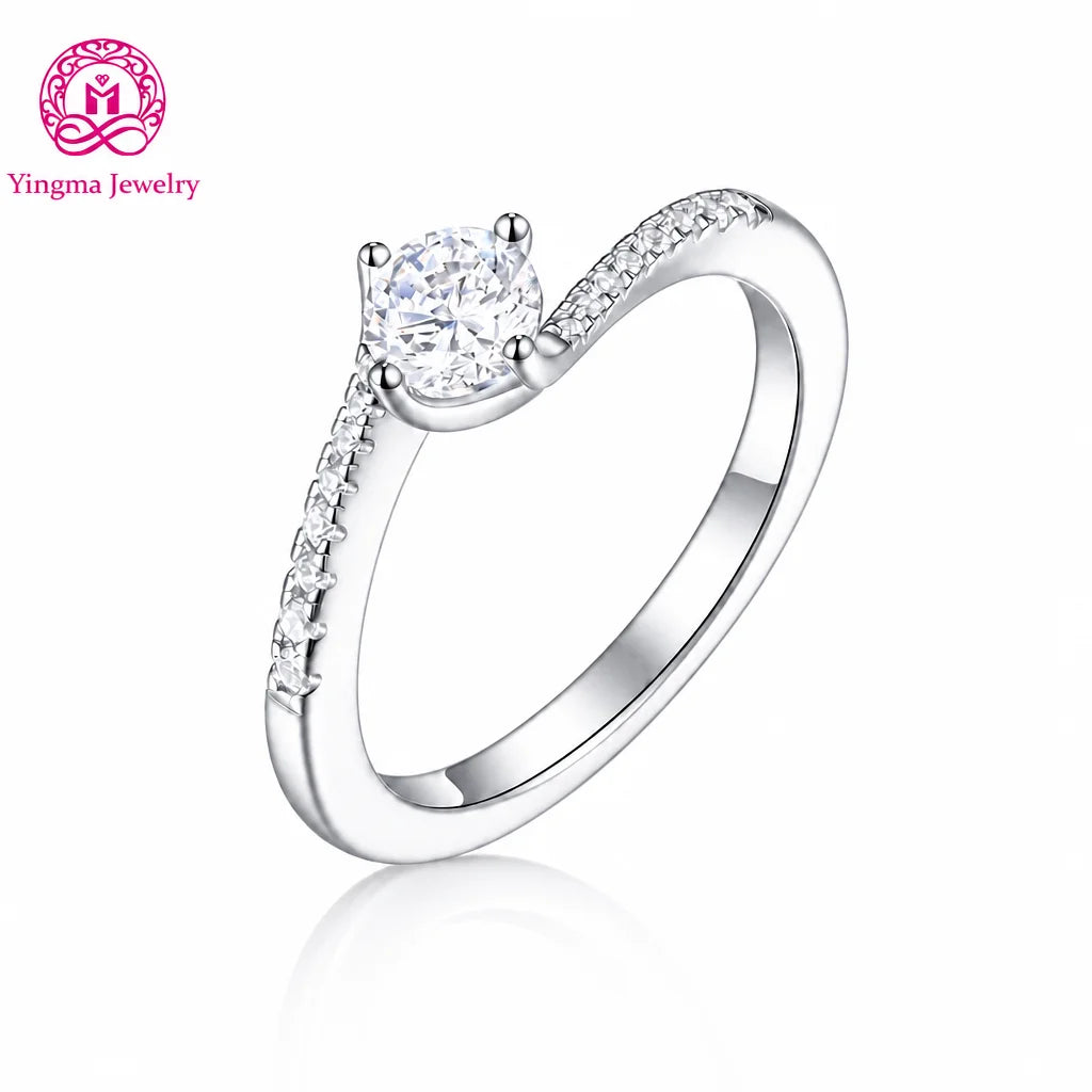 Gioiellieri Radiant Lab Grown Diamond Ring 0.5ct D VVS1Round Brilliant Cut 9K 14K 18K White/Yellow/Rose Gold PT950 Ladies Fashion Jewelry