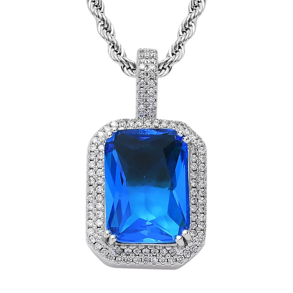 S&S Colourful CZ Geometric Pendant Necklace | Gold & Silver | S&S