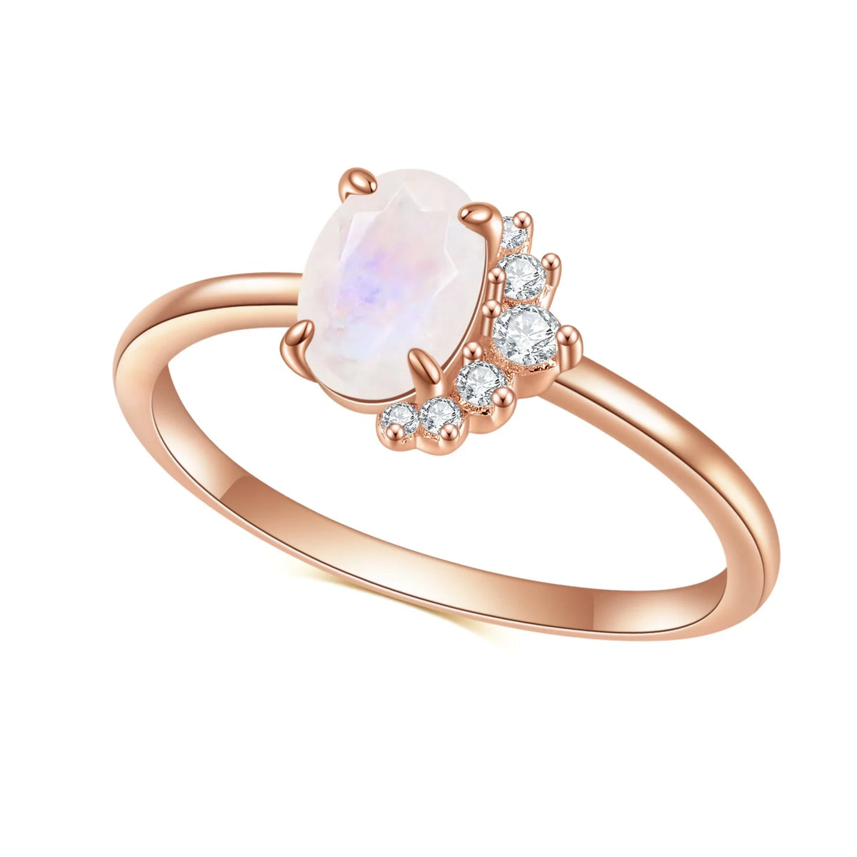 ArtistA Abiding Fine Jewelry Delicate Fashion Rainbow Milky Moonstone Gemstone Ring Jewelry for Women