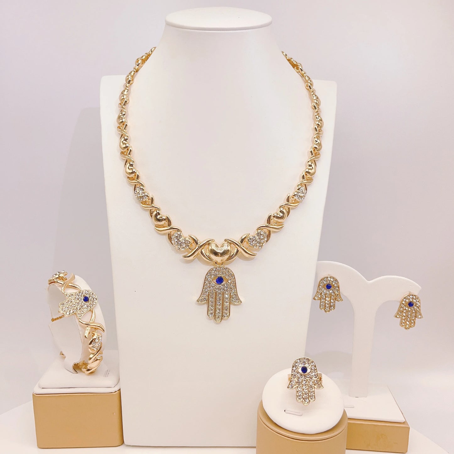 Zhuerrui Available African Gold Luxury Jewelry Sets Silver Beads Necklace Jewelry Set Cheap Women's Costume Accessories X0200