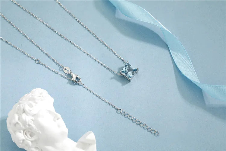 S&S 925 Silver CZ Birthstone Charm Pendant Necklace | Claw-Set Zirconia | 12 Styles