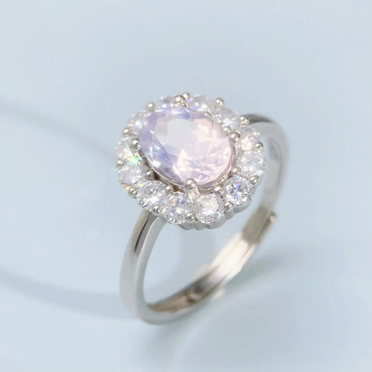 Gioiellieri Lavender Amethyst Ring for Women S925 Sterling Silver Natural Purple Gemstone Fine Jewelry 925 Stamped Oval Cut Anniversary Gift