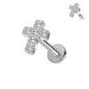 S&S ASTM F136 Titanium Labret Stud | Zircon | 83 Designs | Titanium & Gold