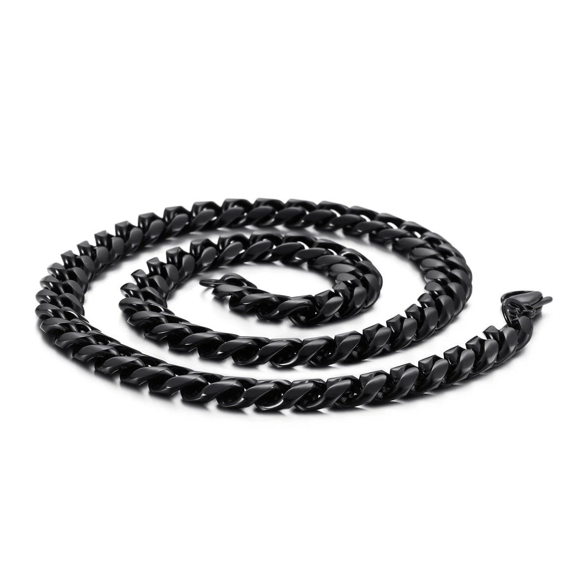 REBEL VIKING Black Stainless Steel Rope Chain Necklace