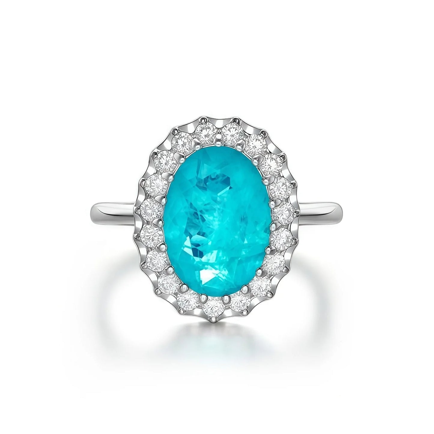 MUSHAN Luxury 925 Sterling Silver Pave Setting High Carbon Diamond Rings for Women Paraiba Wedding Party Jewelry